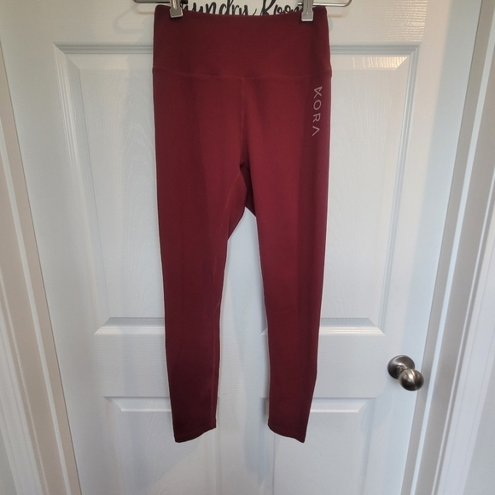 Kora Athletic Workout Leggings‎ Maroon Women's Size  Small